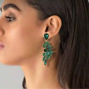 Elegant Green Drop Earrings